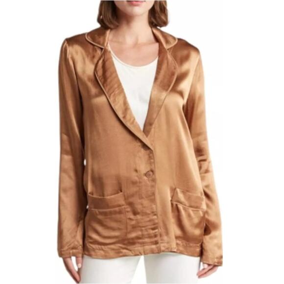 New ~ ELIE. ELIE TAHARI ~ Women's Satin Blazer Size S Fall Vibes - Picture 1 of 7